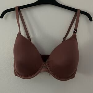VS mauve body bra with‎ sparkle underwire 32DDD lined perfect NWT